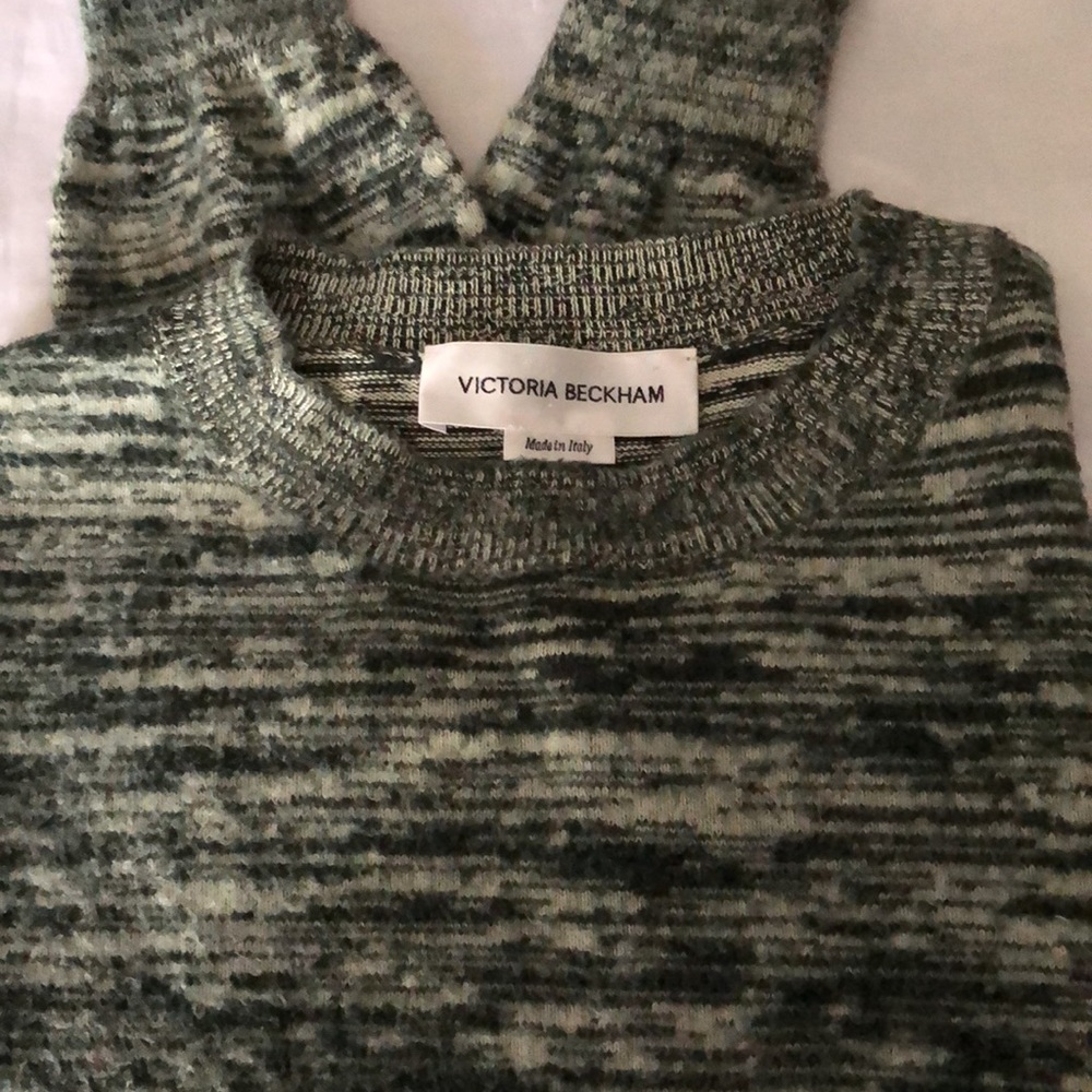 VICTORIA BECKHAM Marled brushed  cropped cotton sweater - Picture 7 of 8